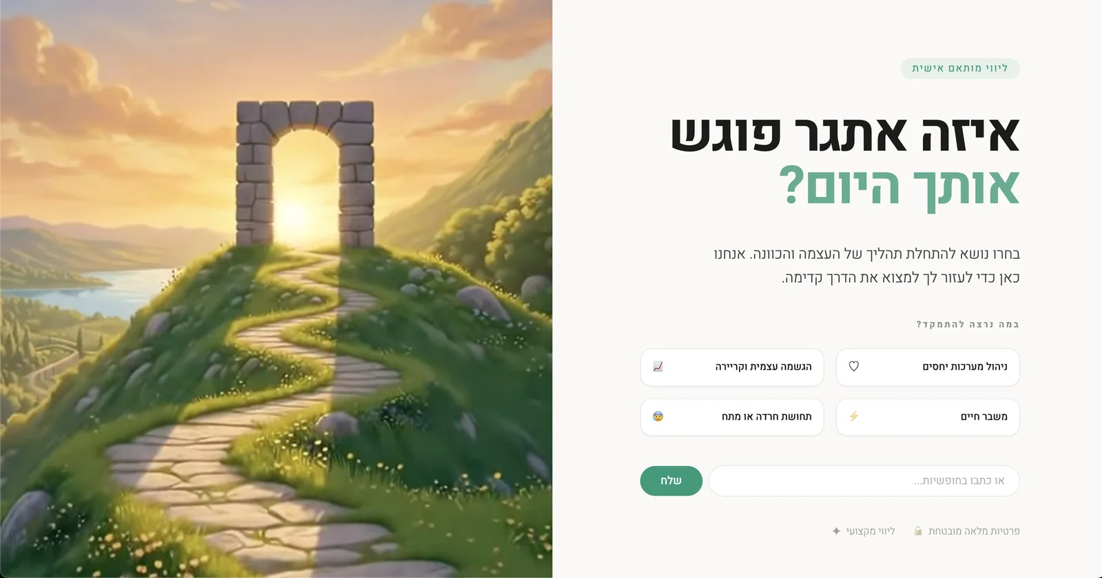 המרחב: איזה אתגר פוגש אותך היום, ובחירה של נושא להתחלה