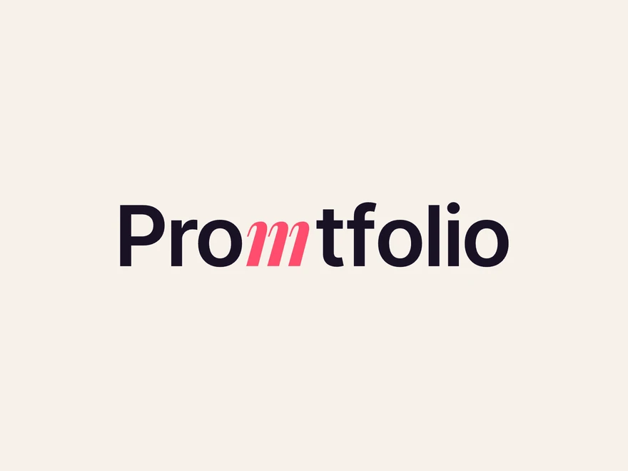 The Promtfolio wordmark on light paper